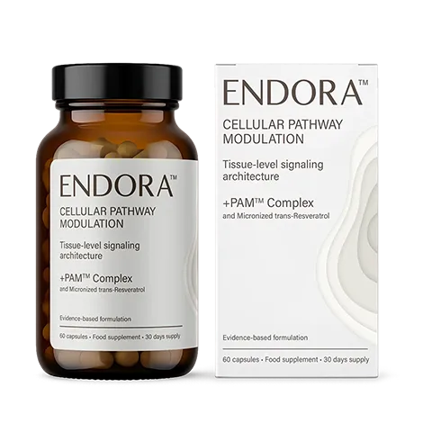 ENDORA™ — flacon 60 capsule vegetale în sticlă amber farmaceutică